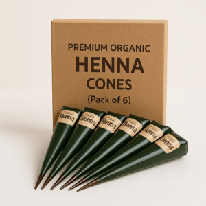 Premium Henna Cones – Long Lasting Stain (Pack of 6)