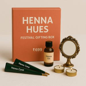 Henna Hues – Festival Gifting Box with Cone, Oil & Decor